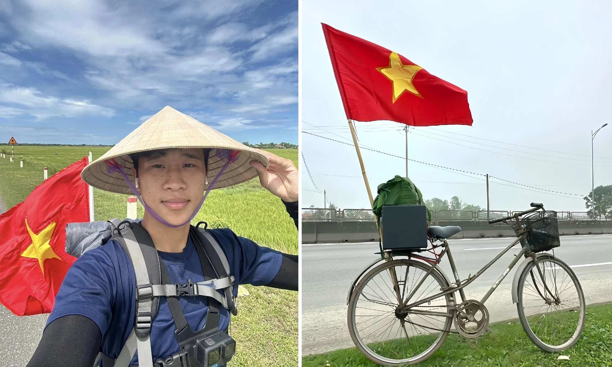 Đào Quang Hà nổi tiếng với hành trình xuyên Việt từ chiếc xe của ông ngoại. Ảnh: FBNV.